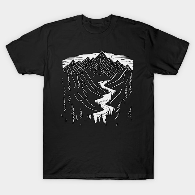 Mountains Rivers T-Shirt by Bongonation